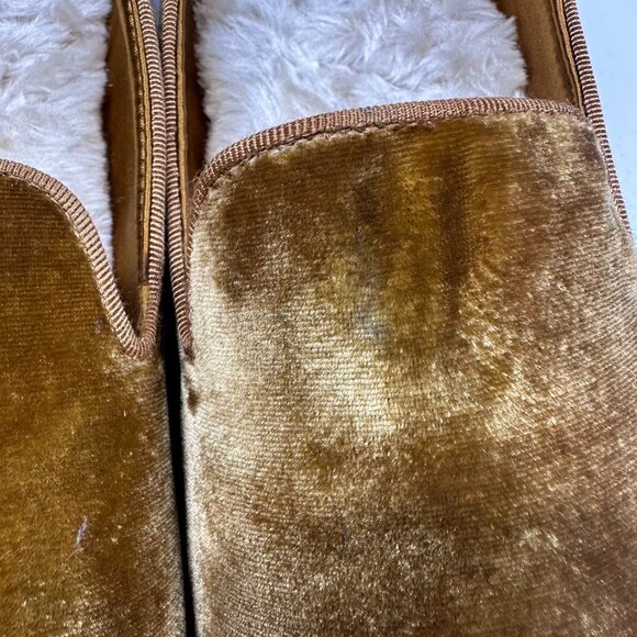 Birdies Starling Slipper Flat in Amber Velvet Faux Fur Lined Womens Size 9 - Picture 11 of 11